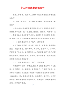 个人述责述廉述德报告