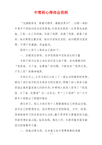 中青班心得体会范例