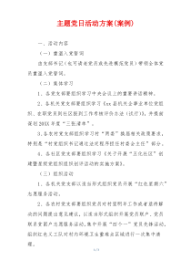 主题党日活动方案(案例)