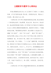 主题教育专题学习心得体会