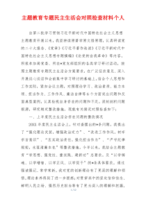 主题教育专题民主生活会对照检查材料个人