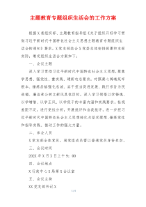 主题教育专题组织生活会的工作方案