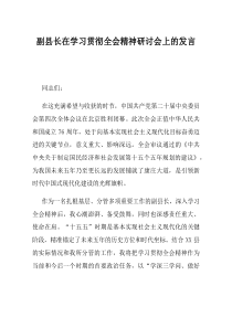 副县长在学习贯彻全会精神研讨会上的发言(材料)