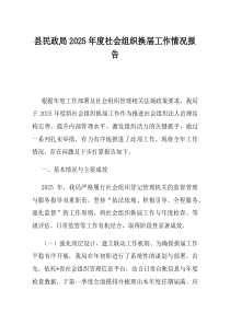 县民政局2025年度社会组织换届工作情况报告(材料)