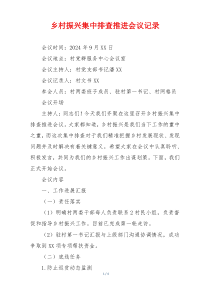 乡村振兴集中排查推进会议记录