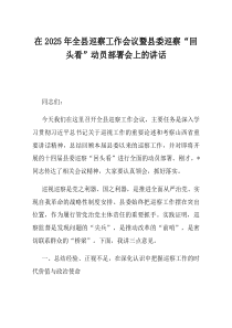 在2025年全县巡察工作会议暨县委巡察回头看动员部署会上的讲话(材料)