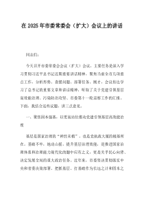 在2025年市委常委会扩大会议上的讲话(材料)