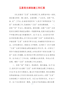 五星党支部创建工作汇报