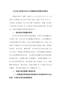 XX社区支部委员会关于巡察整改进展情况的报告