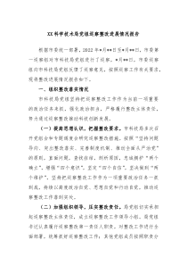XX科学技术局党组巡察整改进展情况报告
