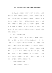 x区工会组织建设及作用发挥情况调研报告