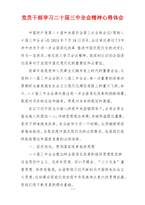 党员干部学习二十届三中全会精神心得体会