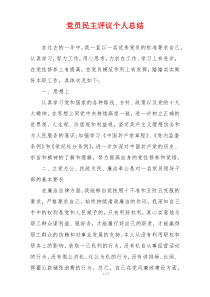 党员民主评议个人总结