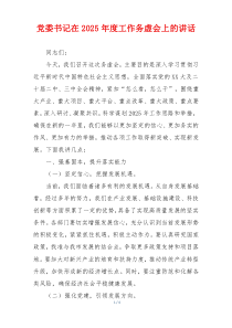 党委书记在2025年度工作务虚会上的讲话