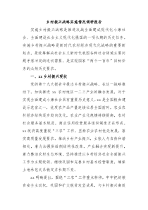 乡村振兴战略实施情况调研报告
