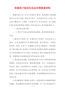 党委班子组织生活会对照检查材料