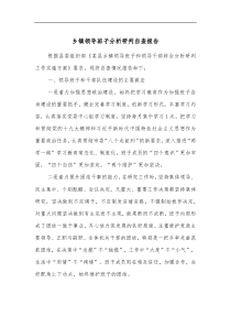 乡镇领导班子分析研判自查报告