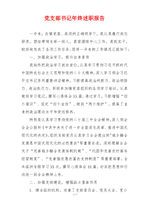 党支部书记年终述职报告