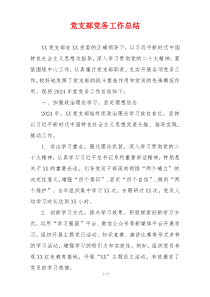 党支部党务工作总结