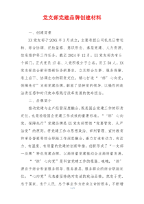 党支部党建品牌创建材料