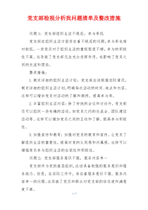 党支部检视分析找问题清单及整改措施