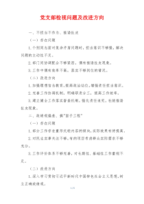 党支部检视问题及改进方向