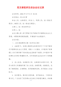 党支部组织生活会会议记录