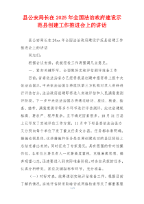 县公安局长在2025年全国法治政府建设示范县创建工作推进会上的讲话