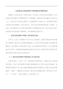 全县国有自然资源资产管理情况的调研报告