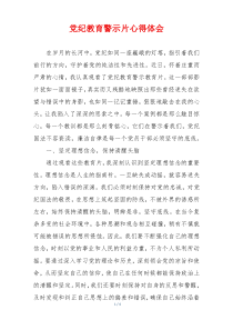 党纪教育警示片心得体会