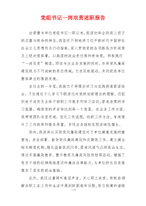 党组书记一岗双责述职报告