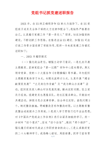 党组书记抓党建述职报告