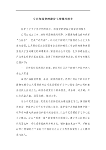 公司加强党的建设工作情况报告