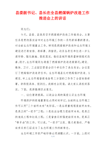 县委副书记、县长在全县燃煤锅炉改造工作推进会上的讲话