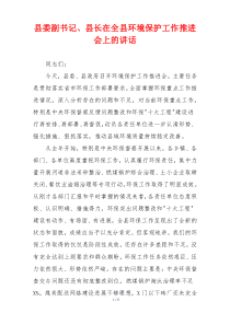 县委副书记、县长在全县环境保护工作推进会上的讲话