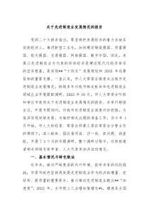 关于先进制造业发展情况的报告