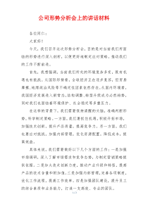 公司形势分析会上的讲话材料