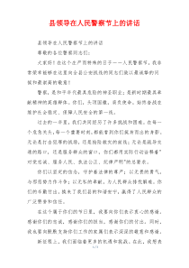 县领导在人民警察节上的讲话