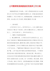 公司整顿软弱涣散基层党组织工作方案