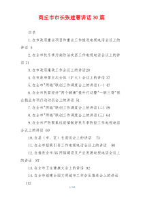 商丘市市长张建慧讲话30篇