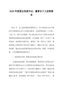 2025年度国企党委书记董事长个人述职报告(优选)