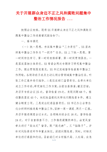 关于开展群众身边不正之风和腐败问题集中整治工作情况报告 ...