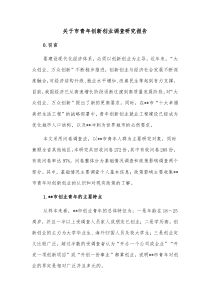 关于市青年创新创业调查研究报告