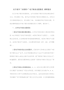 关于我市互联网电子商务发展情况调研报告