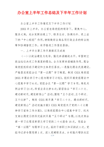 办公室上半年工作总结及下半年工作计划