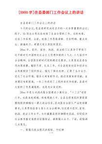 [5900字]在县委部门工作会议上的讲话