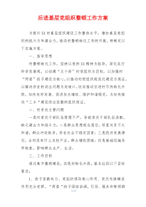 后进基层党组织整顿工作方案
