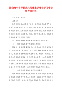围绕铸牢中华民族共同体意识理论学习中心组发言材料