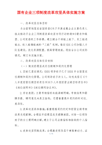 国有企业三项制度改革攻坚具体实施方案