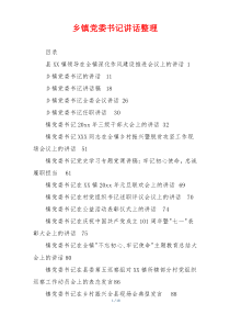 乡镇党委书记讲话整理